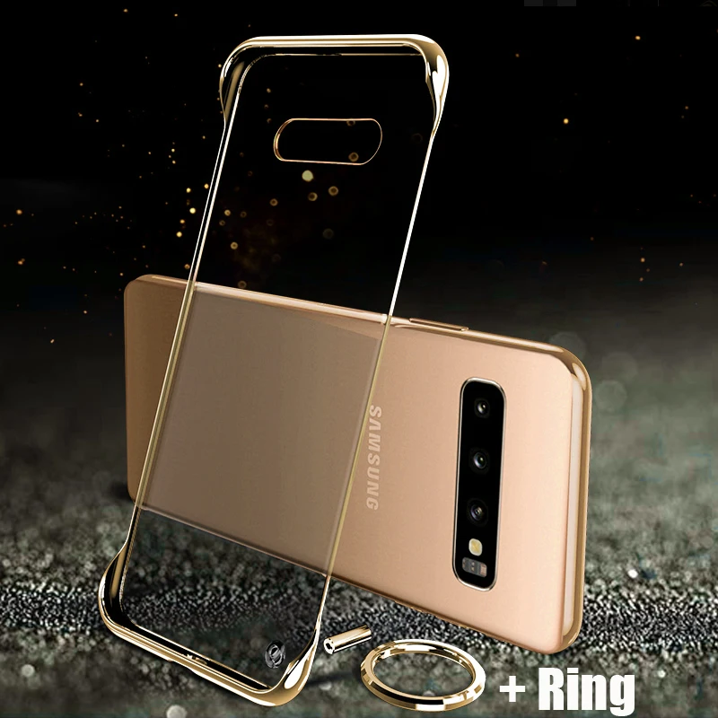 ZGold Чехол для samsung Galaxy S10 Note 10+ Plus A10 A30 A20 A70 A7 A50 покрытие прозрачное Безрамное жесткое покрытие из поликарбоната кольцо на палец - Цвет: ZGold