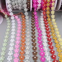 1yards 14mm width abs flatback imitation pearl with 4mm rhinestones trim lace for wedding dress costume applique jewelry making