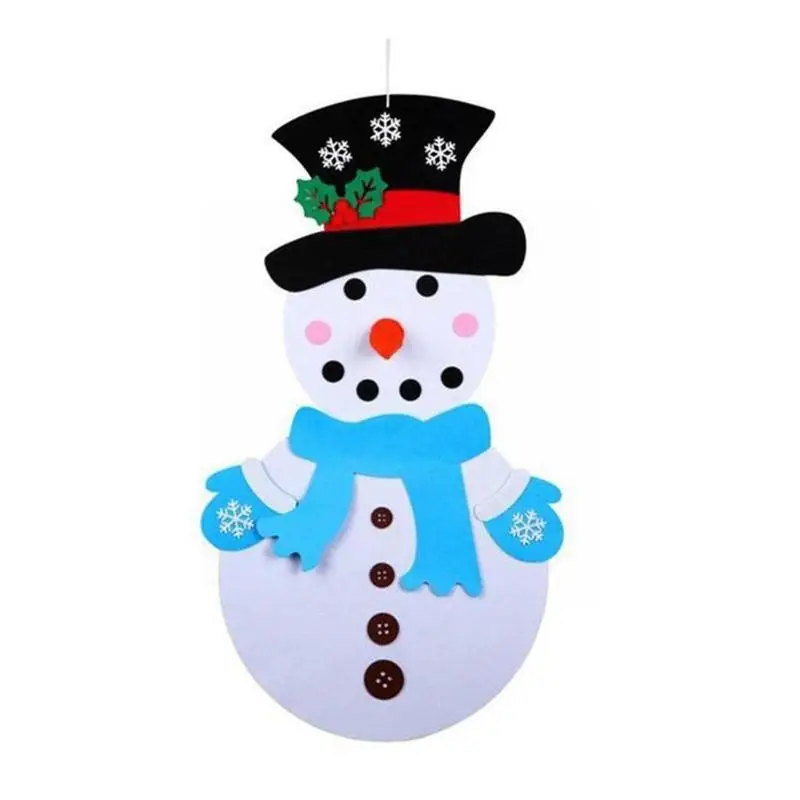 

Christmas Decoration DIY Felt Snowman with Ornaments Party Tree Christmas Year Decoration Christmas Toys Kids Fake New F9K6