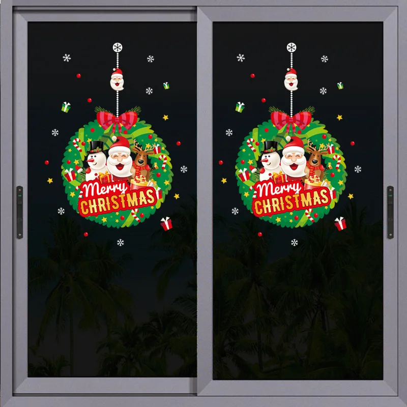 

DIY Merry Christmas Wall Stickers Window Glass Festival Decals Santa Murals New Year Christmas Decorations for Home Decor New