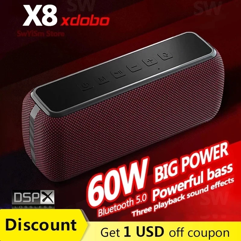 

XDOBO X8 Wireless Soundbar Portable TWS Bluetooth Speaker Home Theater Subwoofer Computer Soundbox Switch EQ Sound Effect Column