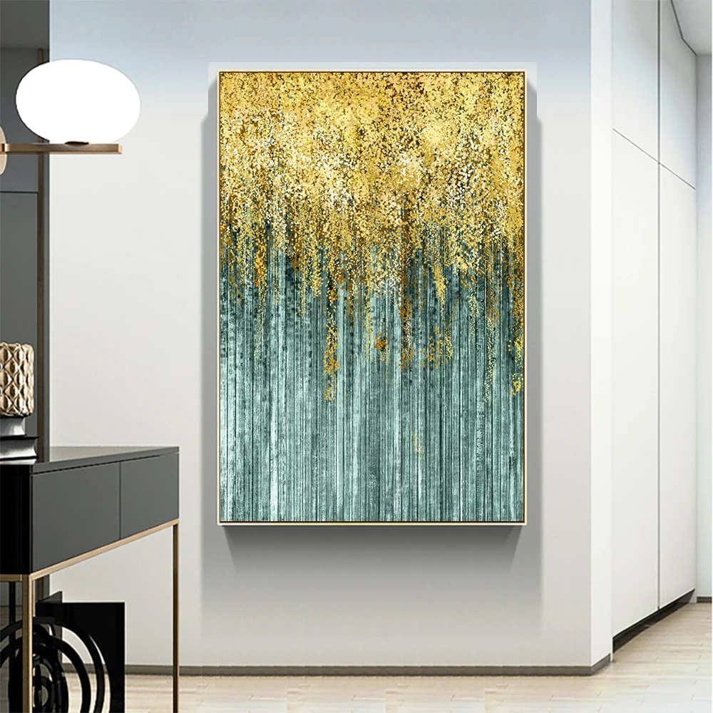 Картина на холсте золотые точки настенная живопись плакат и печать современный