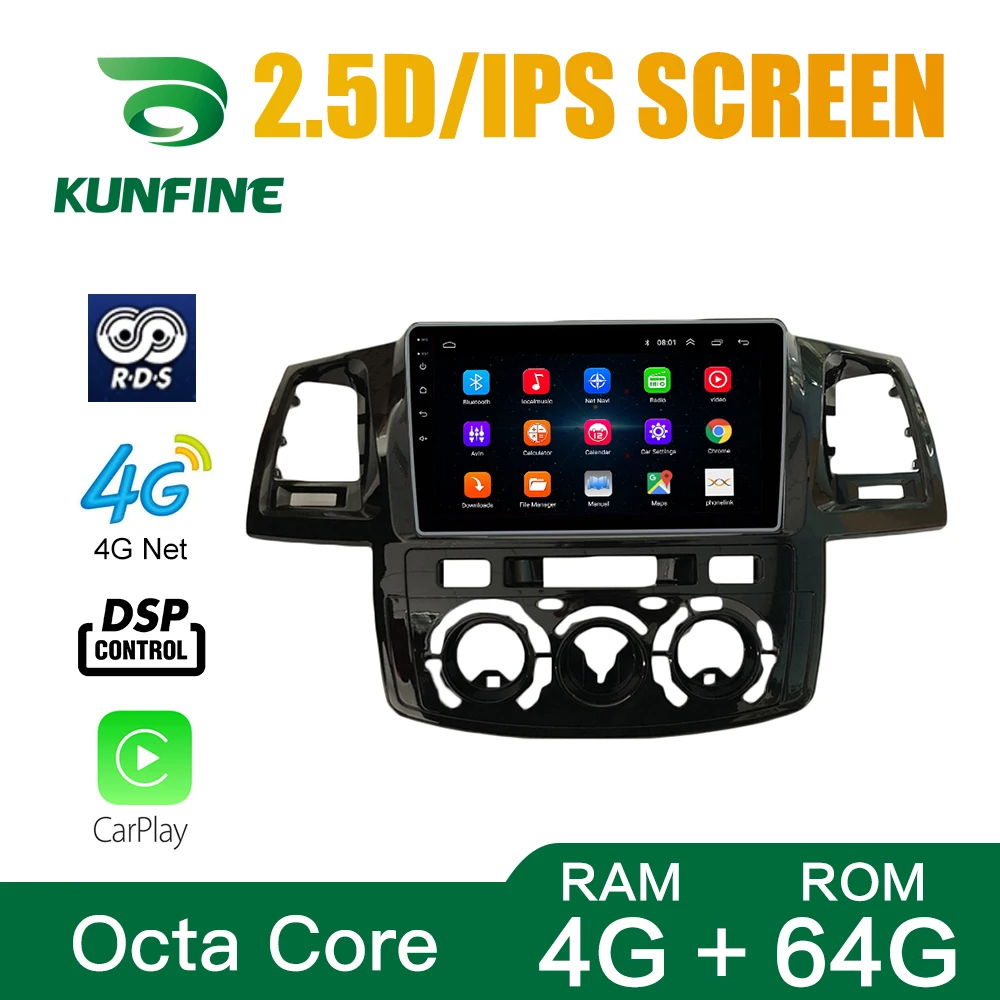 

Octa Core Android 10.0 Car DVD GPS Navigation Player Deckless Car Stereo For Toyota Foutuner 2008-2014 MT/AT Radio Headunit