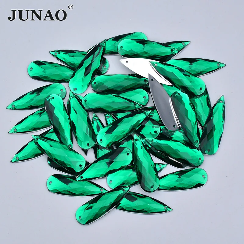JUNAO 10*30 мм 20 шт шитье смешанные цвета каплевидные Стразы плоская задняя акриловая