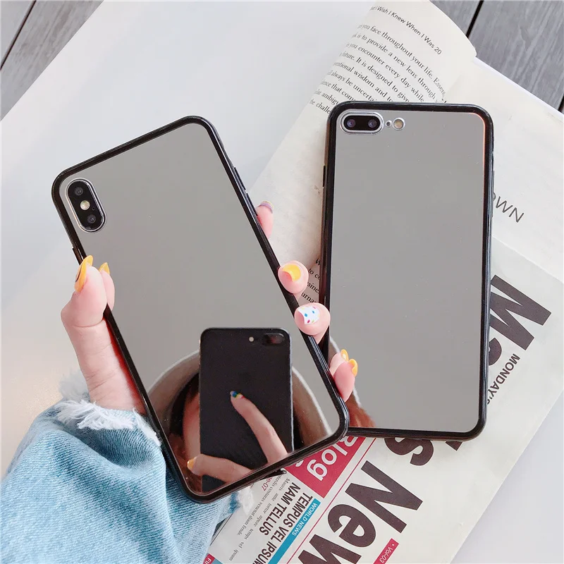 Роскошный зеркальный чехол Phoen с покрытием для iPhone 7 8 6 6S Plus X 10 xr XS 11 Pro MAX блестящий