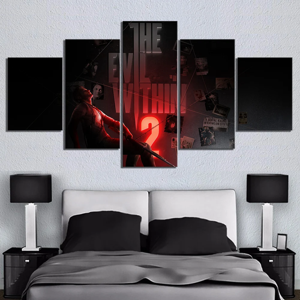 Модульная фотографии печать на холсте искусство стены плакат 5 шт. хоррор игры