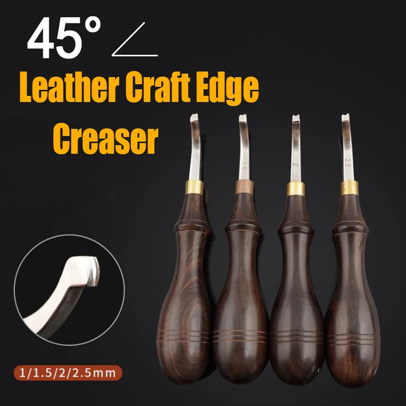 

1Pcs 45° Leather Craft Edge Creaser Stainless Steel Blade Shallow Groove Press Line Polished Finish Press Sideline Edge Tool