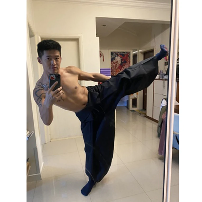 Японские традиционные новые брюки белые черные серые широкие самурая однотонные