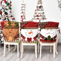 christmas chair cover santa claus snowman dining chair cap wedding chair covers new year party supplies xmas decoration 54x48cm