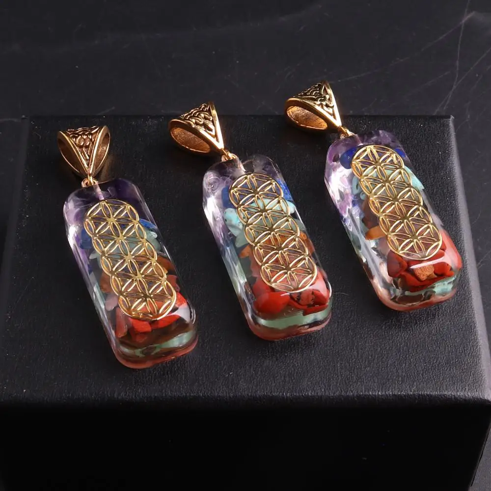 12 шт 7 Чакра радиестезия ожерелье подвесной рейки Druzy Orgonite энергия маятник