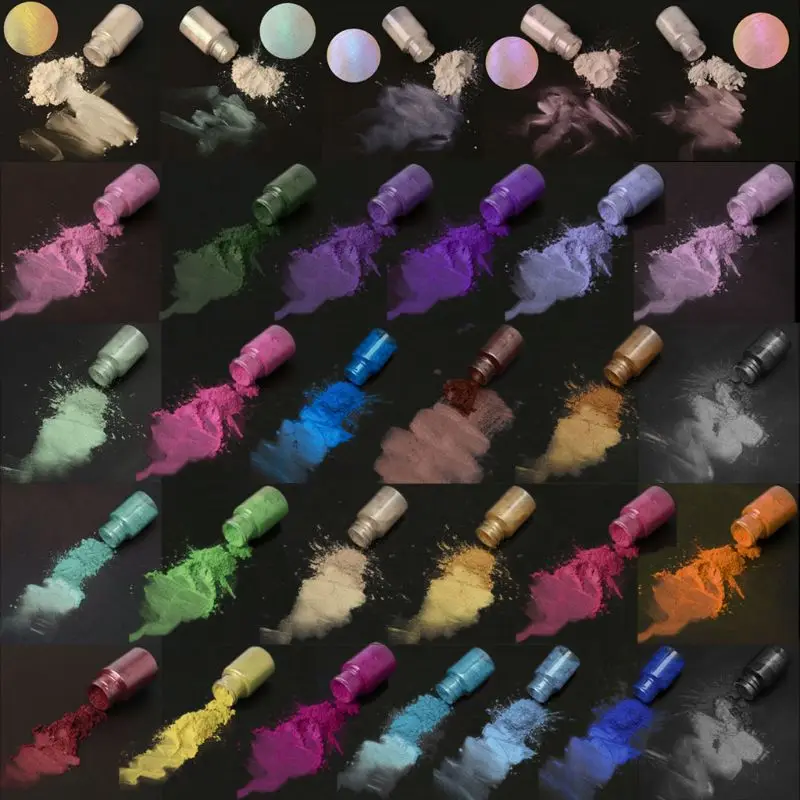 30 цветов слюда жемчужный порошок косметическая смола пигмент для мыла рук слайм