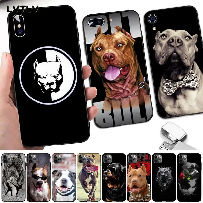 

Pit Bull Lovely Pet Dog Pitbull black Phone Case Hull for iPhone 13 8 7 6 6S Plus X 5S SE 2020 XR 11 12 pro XS MAX