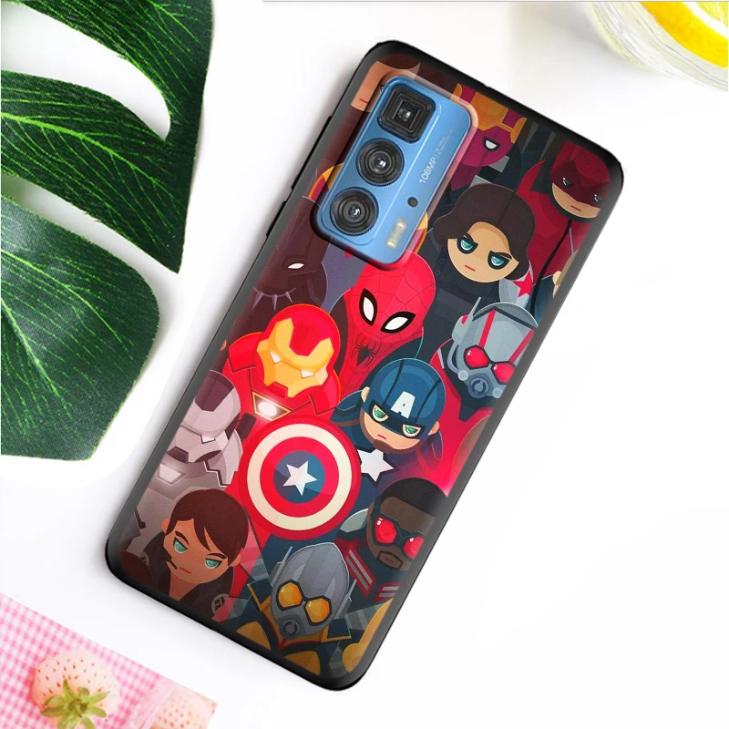 marvel hero cartoon cute for motorola moto g60 50 40 x3 e6i e7i power edge 20 pro lite fusion 5g 2021 soft black phone case free global shipping