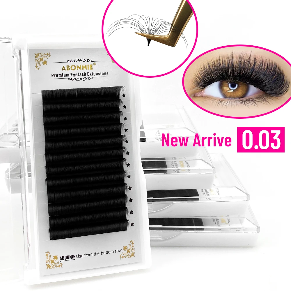

Abonnie 0.03 Easy Fanning Mega Volume Lashes Fast Blooming Fans Cashmere Eyelashes Extensions Supplies for Eye Beauty