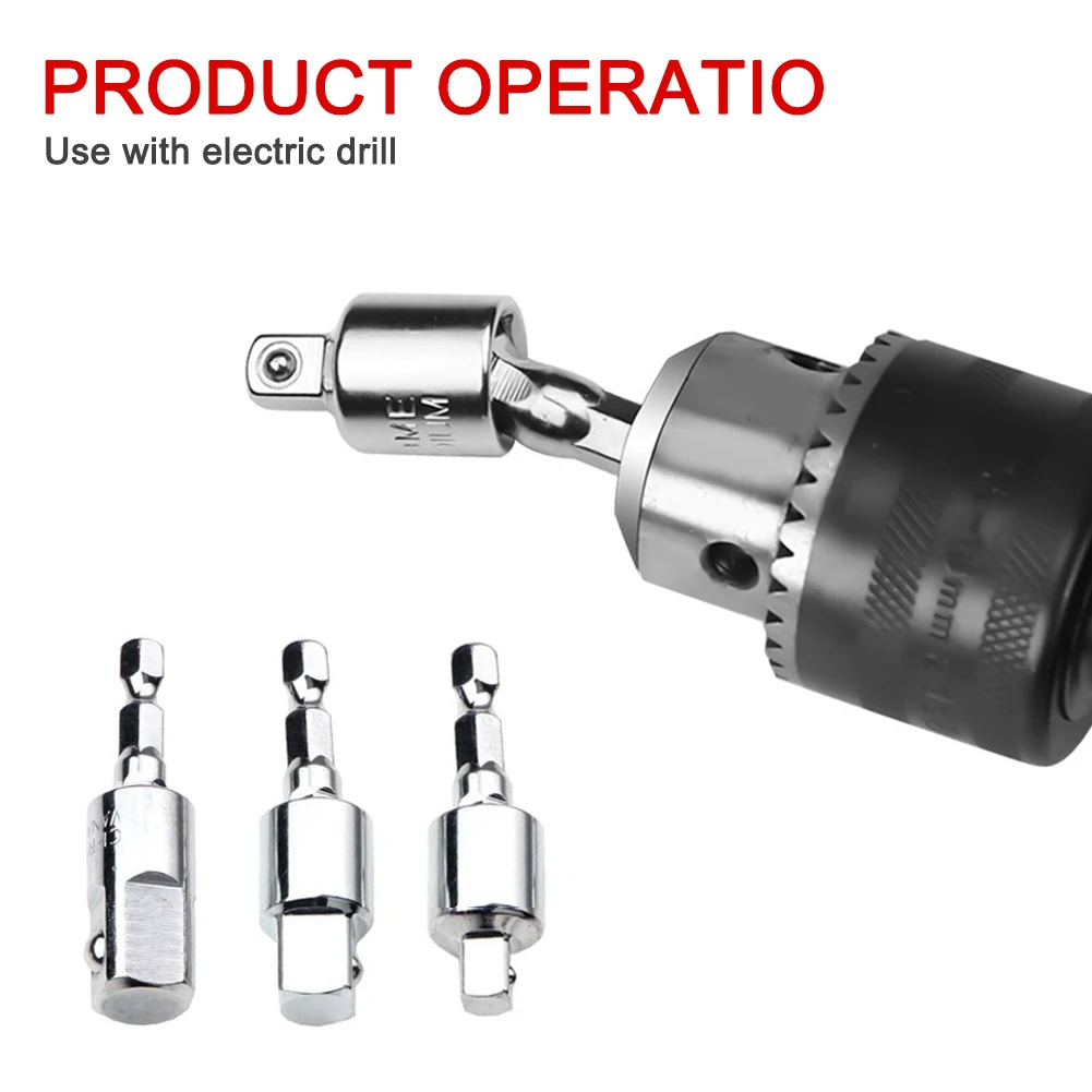 

3pcs/set Extension 360 Rotatable Bar Connection Tools Hex Shank Impact Driver Accessory Power Drill Sockets Adapter Sleeve Rod