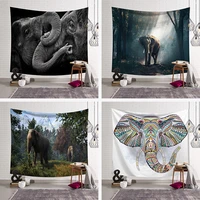 indian elephant tapestry wall hanging large fabric decor blanket yoga mat150x130cm animal tapestry beach towel carpet wall rug
