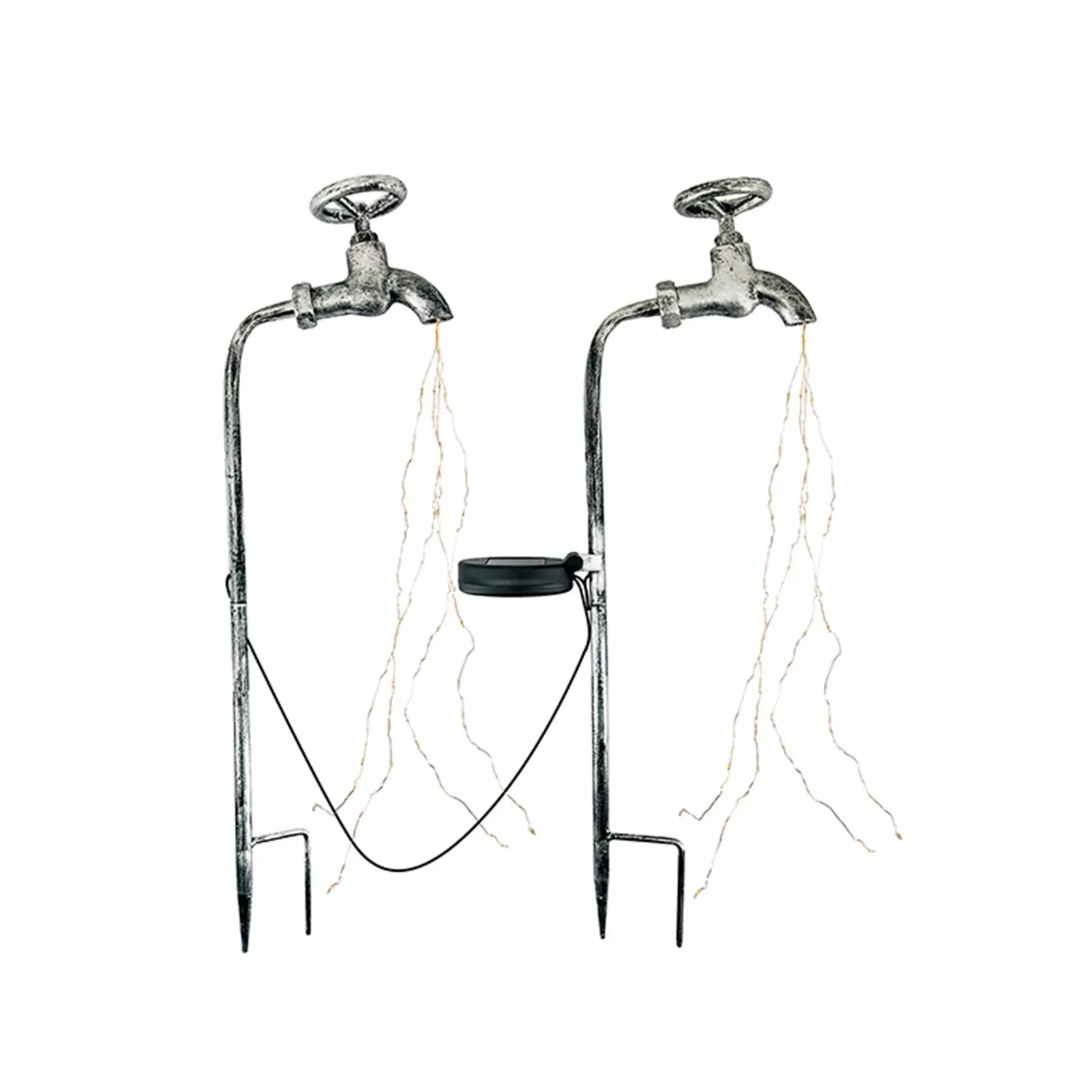 

Светодиодный садовый светильник на солнечной батарее, Металлическая лампа для садового крана, освещение для цветочного горшка, освещение д...