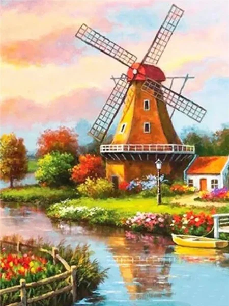 

Windmill 5D Diamond Embroidery DIY Painting Embroidery Craft Home Decor