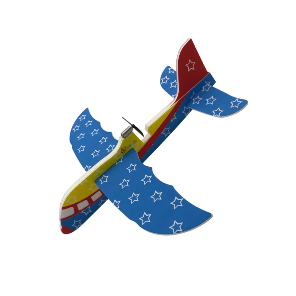 

Paper Airplane Model Electric Hand Throw Flying Glider Planes USB Charging with Night Light (Blue)