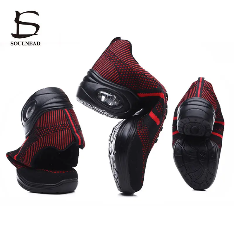 Jazz Sneakers Women Dance Shoes Ballroom Red Black Low Heel Mesh Casual Sports Shoe Ladies Girls Modern Dancing Sneaker