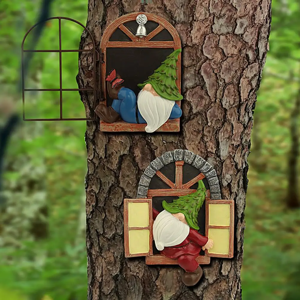 

Gnome Dwarfs Funny Resin Statue Cute DIY Bonsai Decoration For Desk Outdoor Garden Tree Hanging Wall Hanging Sculpture Decor