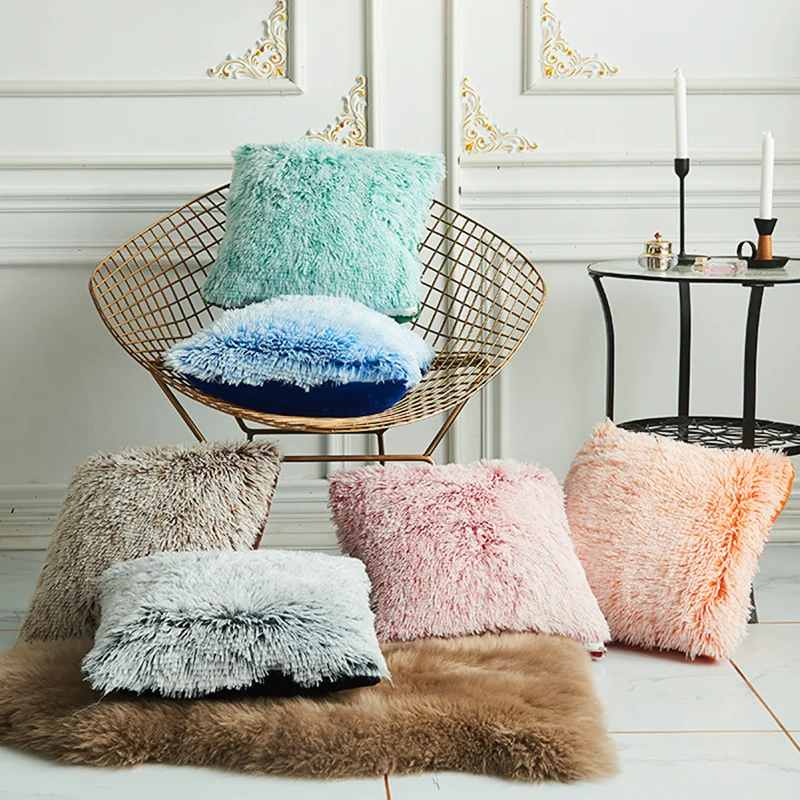 

Soft Plush Cushion Cover For Living Room Set Bedroom Home Decor Pillow Covers For Sofa Bed Nordic Solid color pillowcase 45x45