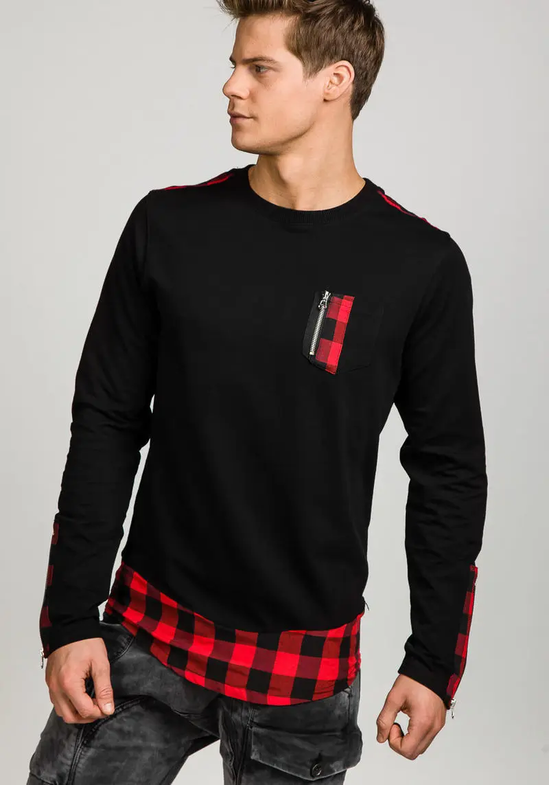 Мужская Повседневная рубашка-поло ZOGAA хлопковая в клетку с длинным рукавом и