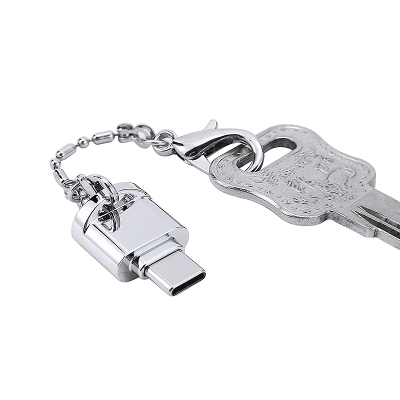 

Портативный Серебристый кардридер USB 3,1 TYPE C для Micro SD карт OTG адаптер электронные аксессуары для телефонов Samsung планшетов