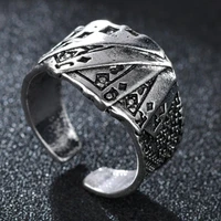 new vintage playing card adjustable ring mens rings poker hiphop rock street culture fashion trendy man jewelry gift anillos
