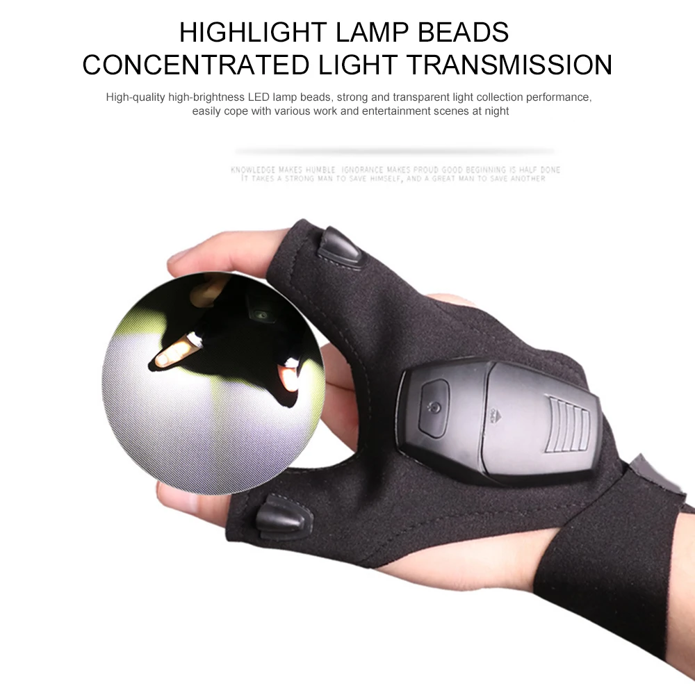 Перчатки СВЕТОДИОДНЫЙ ными фонариками перчатка для ночной рыбалки ручная с