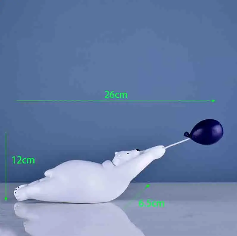 

Современный симпатичный воздушный шар с несколькими жестами, кролик, медведь, статуи из смолы, украшения, аксессуары для детской комнаты, настольная фигурка для дома, кафе, Декор