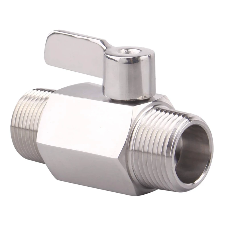 

316 Stainless Steel Ball Valve 3/4 Inch NPT Thread Male Small Mini Ball Valve Water Flow Regulator Head Control Valve
