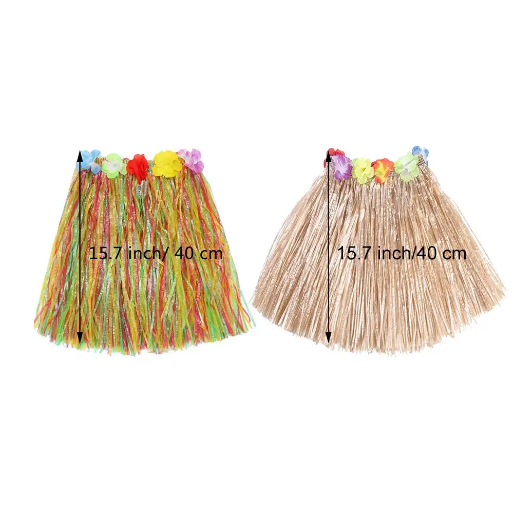 

2021 Hot New Hawaiian Style Suit Flower Skirt Garland Hula Skirt Dance Party Costume Set Woman Dress Up Hawaii Party Supplies