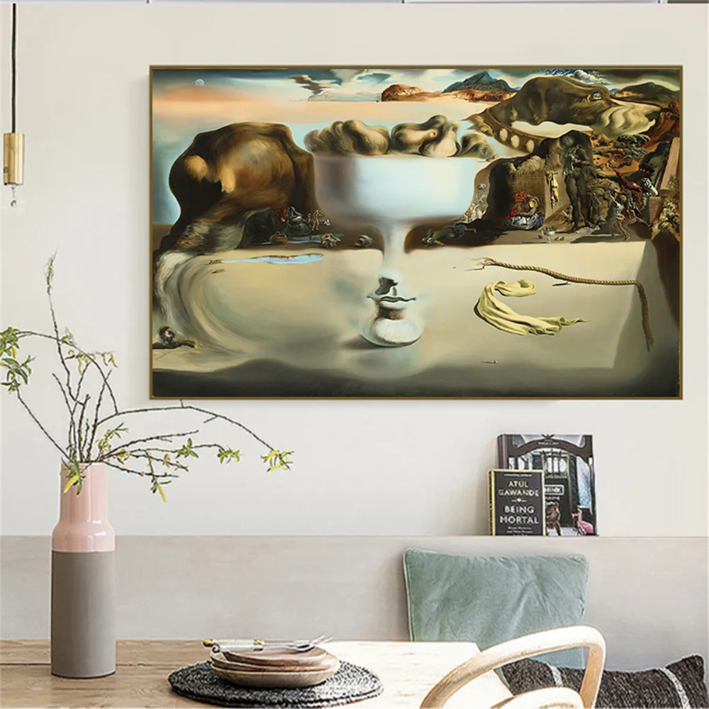 Живопись с изображением лица и фруктов Сальвадора Дали настенный постер на