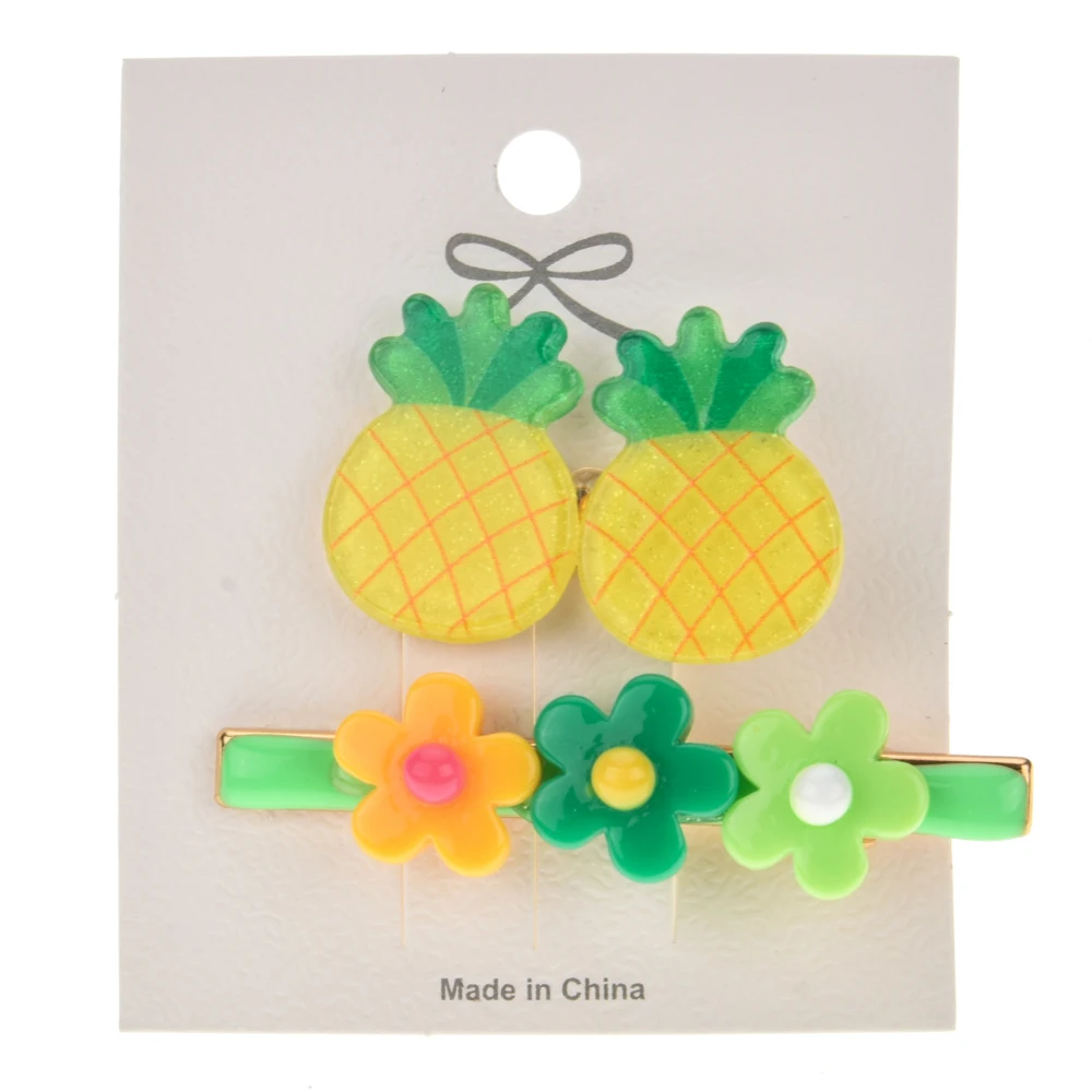 Корейские детские заколки для волос с фруктами и цветами девочек милые украшения