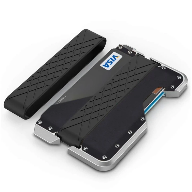 2020 алюминиевые держатели для кредитных карт мини кошелек из бычьей кожи Crazy horse с