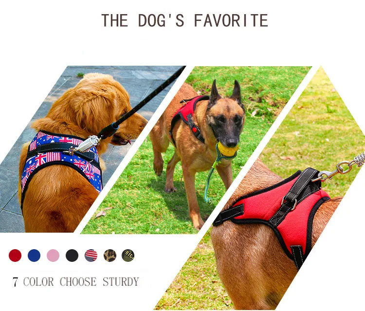 K9 нейлоновый поводок для собак жилетка без тяги больших регулируемый ошейник