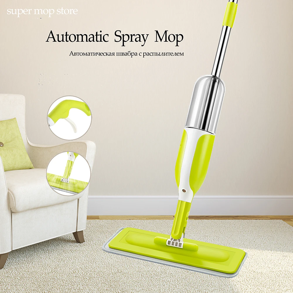 

Automatic Spray Mop With Reusable Microfiber Mop Cloth New Avoid Hand Washing Squeeze Mop Household Broom Floor Cleaning Tool