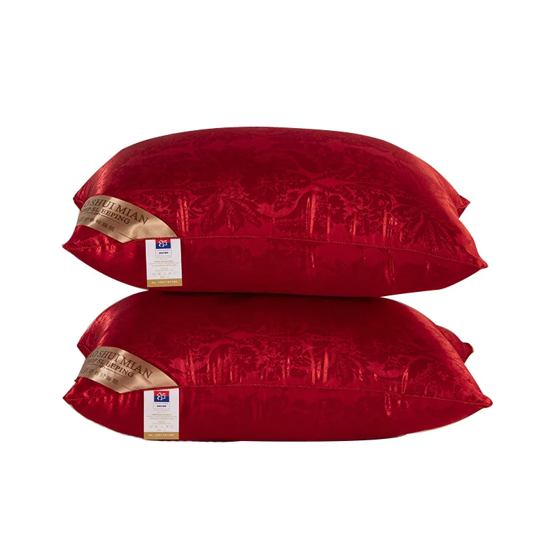 

2pcs Down Bed Pillows for Sleeping Protection Cervical Vertebrae Pillowinner Cotton Cover with Natural Filling King Queen Size