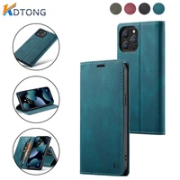ultra thin magnetic leather case for iphone 13 pro max card slot with stand coque case for iphone 13mini flip shockproof cover