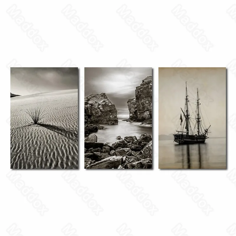 

Wall Pictures for Living Room Retro Black and White Color Matching Landscape Modern Fashion Living Room Dining Room Painting
