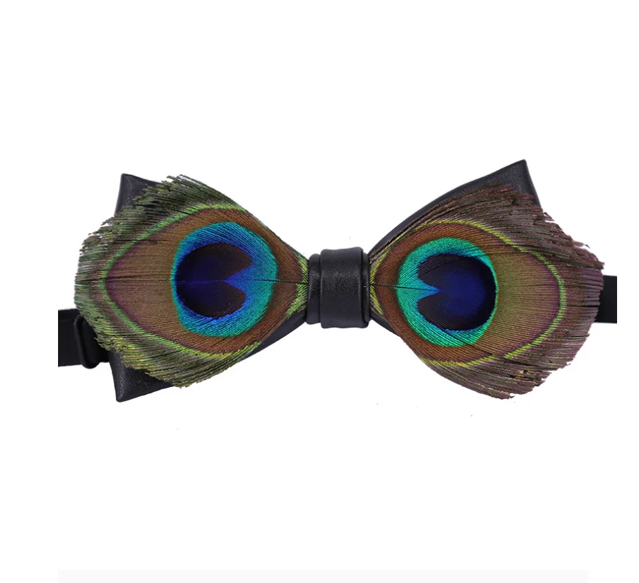 

Натуральный разноцветный галстук-бабочка с перьями, галстук-бабочка оригинального дизайна для мужчин, галстук-бабочка для свадебной вечер...