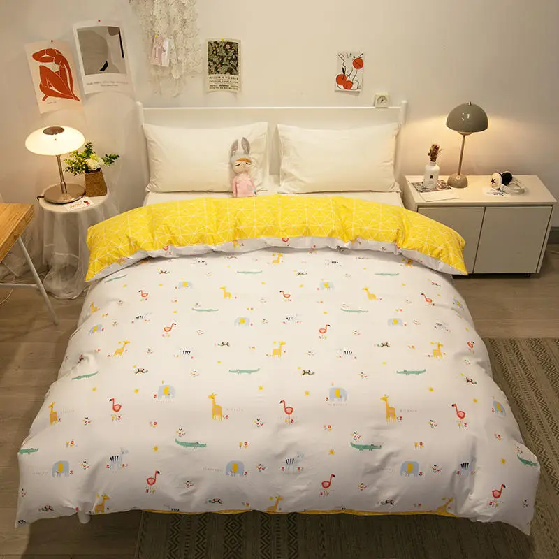 Пододеяльник для детей однотонное покрывало с рисунком фламинго пододеяльник