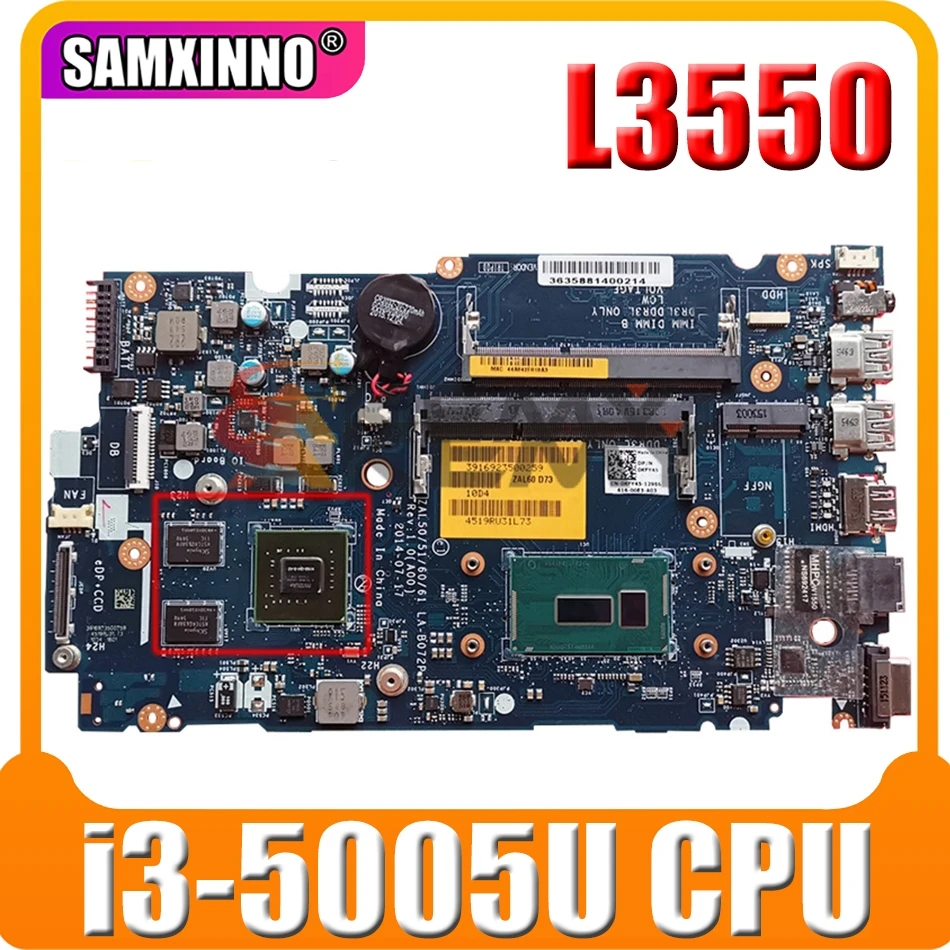 

Оригинальная материнская плата для ноутбука DELL Latitude L3550 i3-5005U материнская плата CN-0Y42N0 0Y42N0 LA-B072P SR244 N15S-GM-S-A2 DDR3