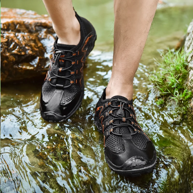 

2019 New Fashion Casual Mesh Outdoor Hiking Shoes Men Sneakers Comfortable Breathable Walking Men Shoes Male Footwear
