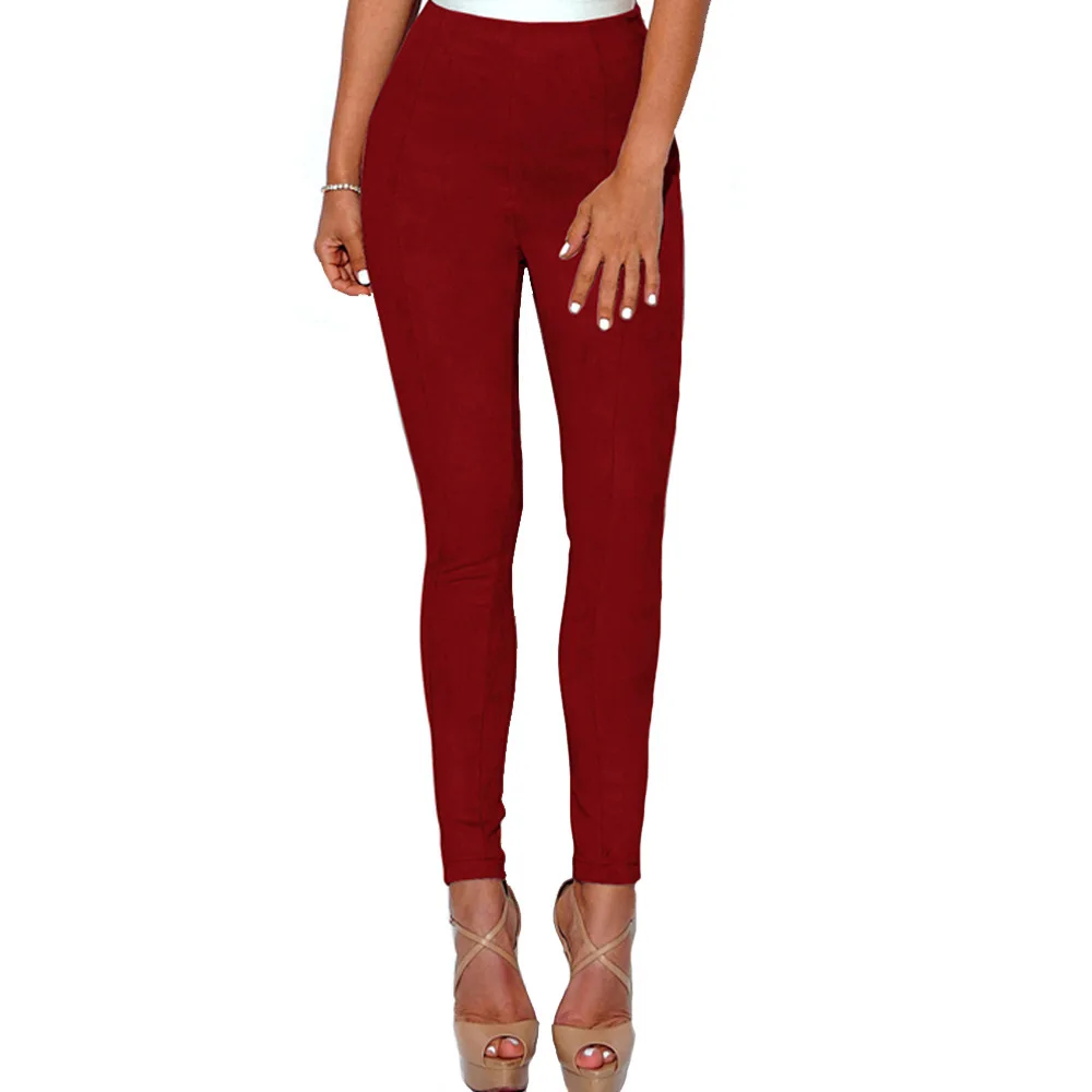 Новинка весны 2019 узкие брюки из замши хорошего качества с эластичной резинкой на