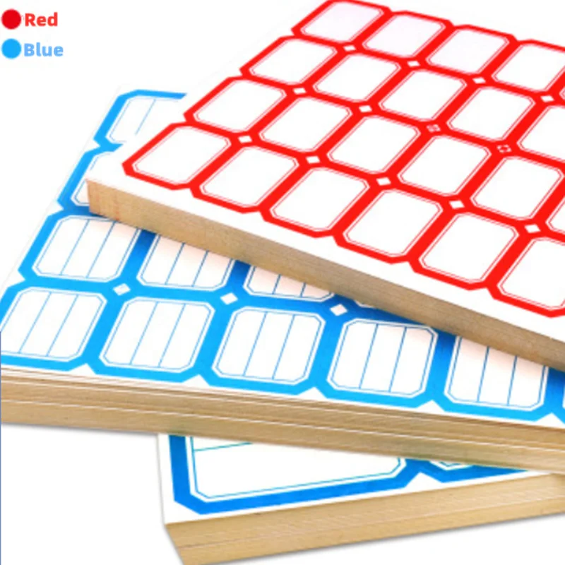 Красные/синие 240 шт. чистые этикетки бумажные именные наклейки классификация