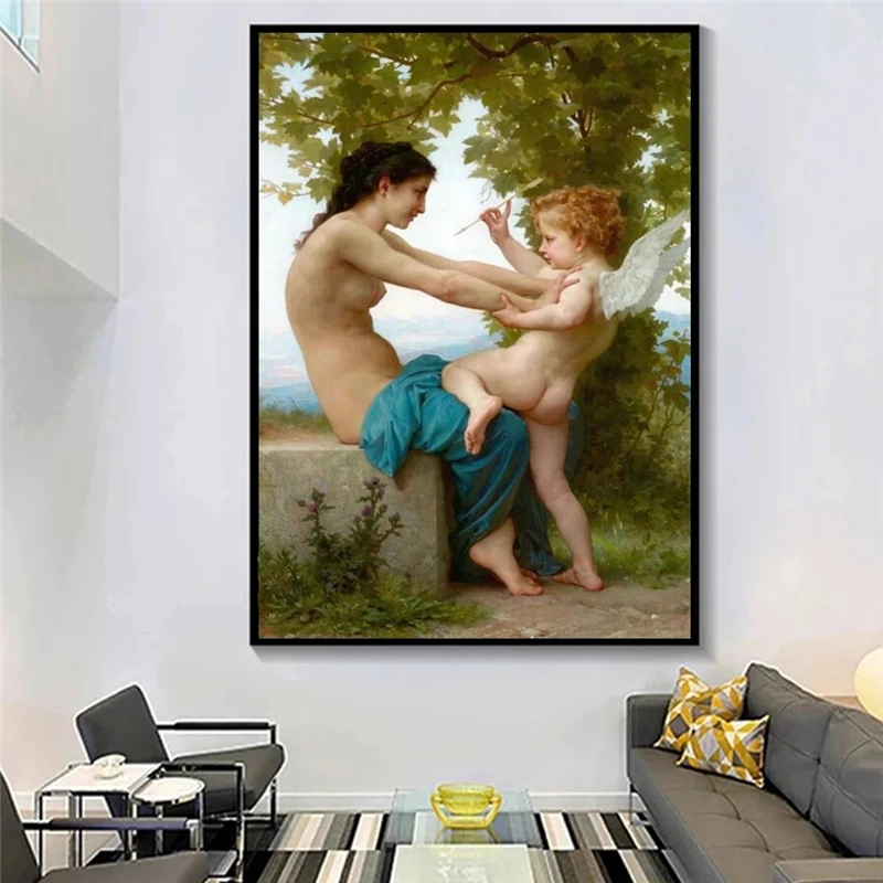 Классические известные картины William Adolphe Bouguereau песня ангелов масляная Печать на