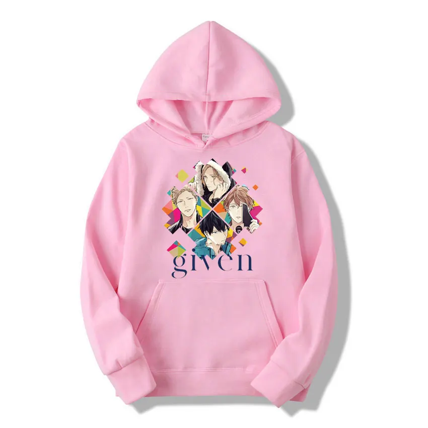 

Fashion Cartoons Anime Yaoi Bl Given Cartoon Hoody Anime Music Hoodies Sweatshirt Men Women 100% Pure Cotton Casual Black Hoodie