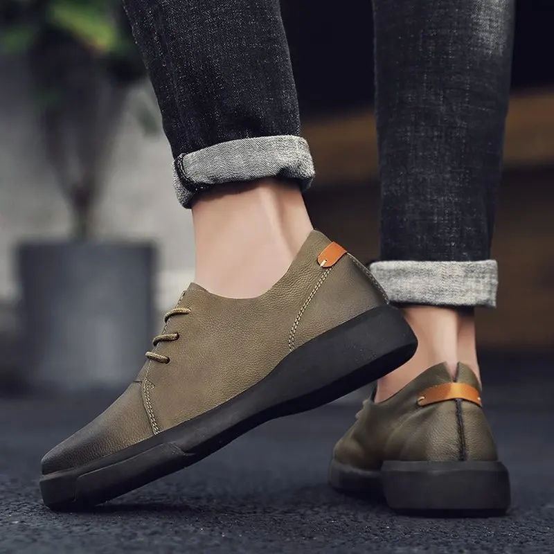 Мужские модельные туфли на плоской подошве мужские формальные винтажные из